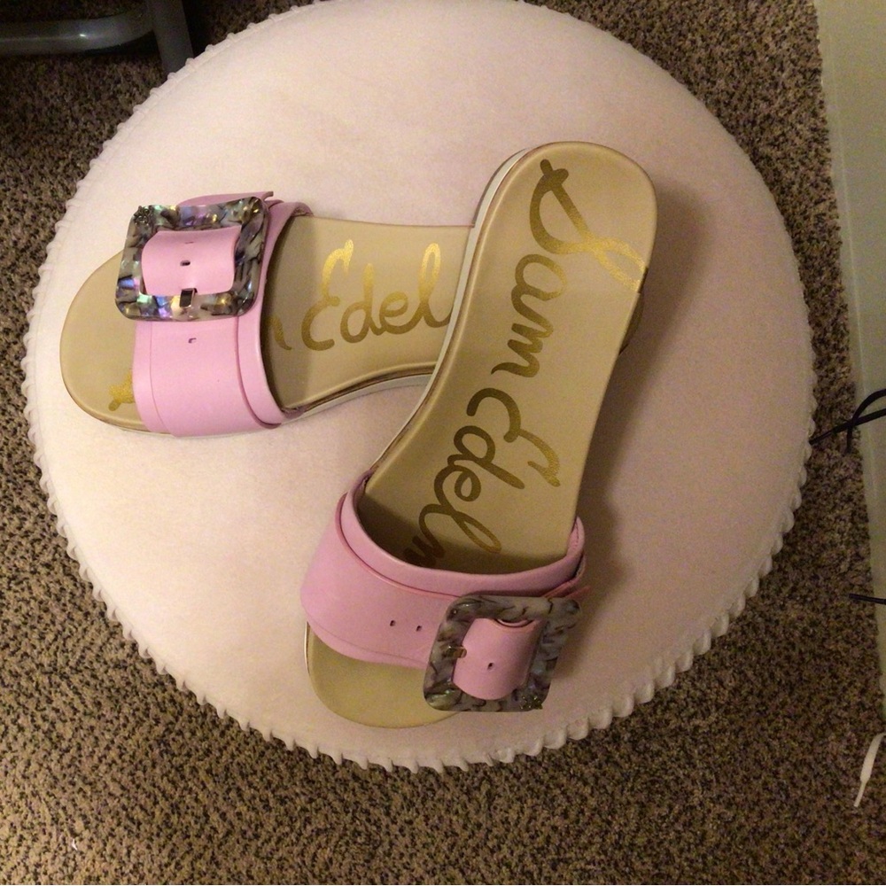 Sam Edelman Pink Embellished Slide Sandals